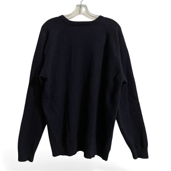 Vintage LL Bean Sweater Mens XL Tall Navy Lambswool V Neck Preppy Academia - Picture 2 of 6